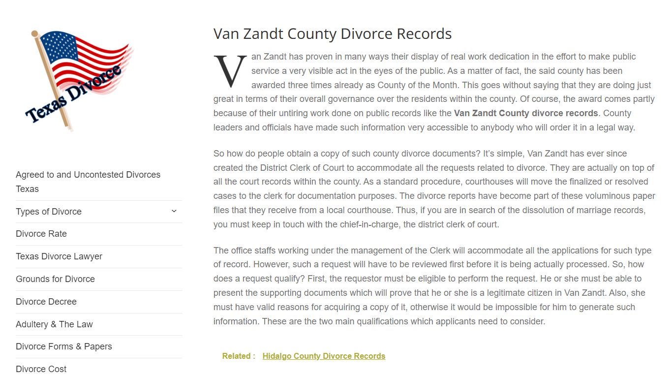 Van Zandt County Divorce Records – Divorce in Texas